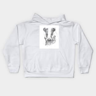 Badger portrait Kids Hoodie